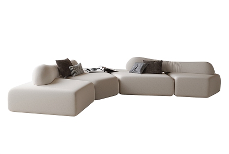 Modern Curved Sofa Multiplayer Sofa 3d model