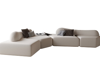 Modern Curved Sofa Multiplayer Sofa 3d model