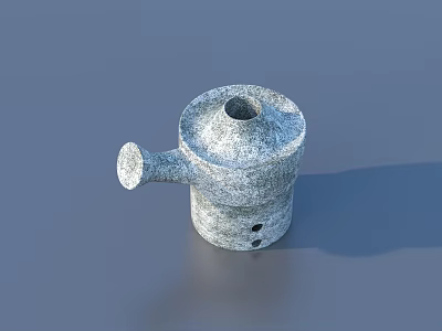 Gray Stone Watering Can With Textured Surface And Classic Design 3d model