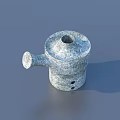 Gray Stone Watering Can With Textured Surface And Classic Design 3d model