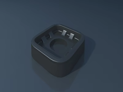 Modern Black Square Washbasin with Smooth Surface and Minimalist Design 3d model