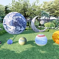 Outdoor Lights with Earth Moon Sun and Planet Shapes for Garden Night Decoration