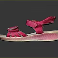 Pink Kids Sandals With Flower Decoration And Velcro Straps Comfortable Sole