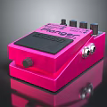 Pink Parasit Fuzz Guitar Effect Pedal With Metallic Case Control Knobs And Input Output Jacks 3d model