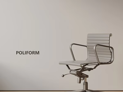 POLIFORM Office Chair With Leather Upholstery Metal Armrests Wheel Base And Modern Design 3d model