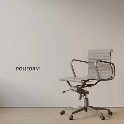 POLIFORM Office Chair With Leather Upholstery Metal Armrests Wheel Base And Modern Design 3d model