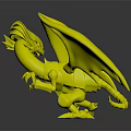 Blue Dragon Character Creature With 3D Designed Wings Claws And Sharp Teeth 3d model