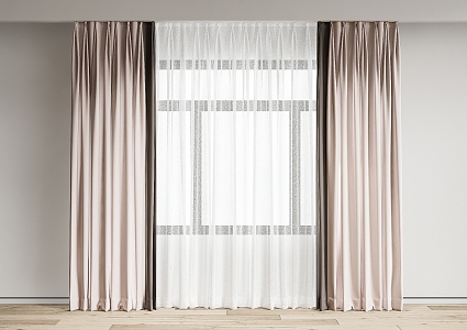 modern curtain fabric curtain gauze curtain fabric curtain 3d model