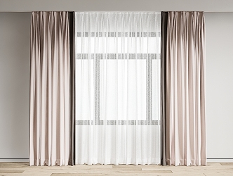 modern curtain fabric curtain gauze curtain fabric curtain 3d model