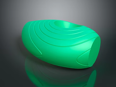 Green Wavy Natural Landscape With Rolling Patterns And Serene Scenic Views 3d model