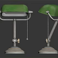 Modern Green Furniture Table Lamp With Metal Stand And Smooth Design