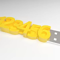 Pink 3D Century Sakura Text Design With USB Connector Element