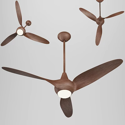 Contemporary Wooden Ceiling Fan With Integrated LED Light And Sleek Blades Design 3d model