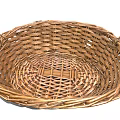 Natural Handwoven Wicker Basket with Handles for Home Storage and Decorative Use