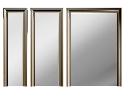 Three Decorative Mirrors With Ornate Frames For Home Wall Decoration 3d model