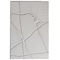 Stylish Square Rug With Abstract Intersecting Black Lines And Light Gray Surface 3d model