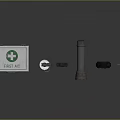 Essential Medical Devices Including First Aid Kit Disinfectant Bottle Scalpel Flashlight And Walkie Talkie