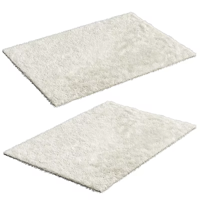 White Square Rugs Soft Plush Texture For Modern Living Room Decor 3d model