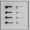 Modern door handle hardware handle 3d model