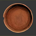 Elegant Red Cracked Ceramic Bowl With Textured Surface On Dark Background 3d model