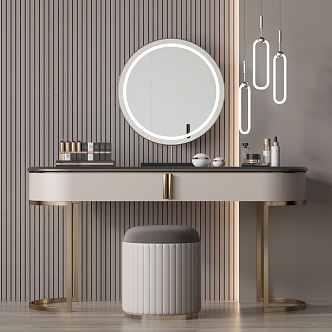 Dressing table stool combination 3d model