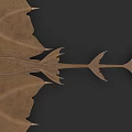Brown Aquatic Creature With Large Fins 3D Model On Dark Background 3d model