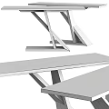 Modern Minimalist Console Table With Wooden Tabletop And Black Metal Frame