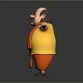 Friendly Cartoon Character Design With Yellow Top Red Scarf And Outstretched Arms