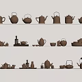 tea cake tea set 3d model