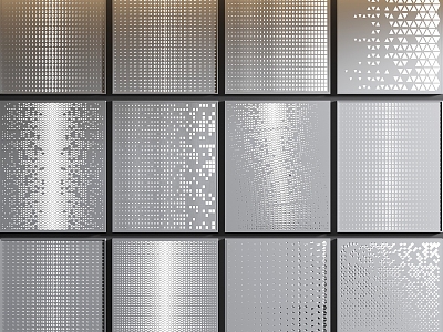 Perforated plate Perforated plate View wall Transmitting plate Hollow plate Aluminum plate Courtyard view wall Straight line 3d model