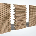Building Exterior Wall With Different Brick Patterns And Architectural Textures 3d model