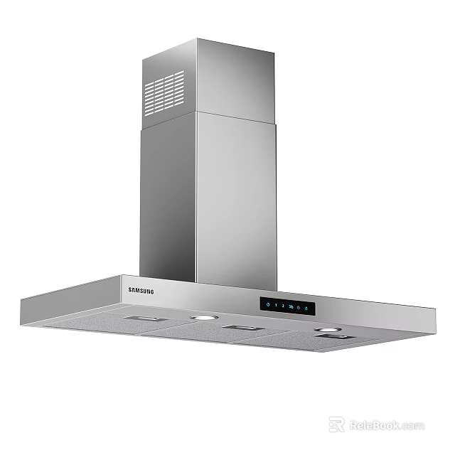 Samsung Stainless Steel Kitchen Range Hood with Modern Design and Efficient Ventilation 3d model 