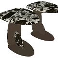 Modern Black and White Marble Side Table with Elegant Unique Base Design 3d model