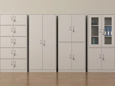 Office Interior With Multiple Design File Cabinets Including Drawers And Glass Doors 3d model