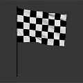 Black And White Checkered National Flag Waving Against Gray Background