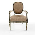 Vintage Style Armchair With Wooden Frame Beige Upholstery And Carved Legs