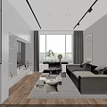 Modern TV Background Cabinet Design With Large Screen Storage Shelves And LED Strip Lighting