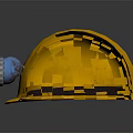 Yellow Safety Helmet With Attached Headlamp Ideal For Construction Work Sites 3d model