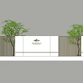 Modern Building Exterior Wall With Wooden Slats White Panels And Green Trees