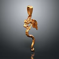 Golden Dragon Shaped Pendant Fashion Jewelry Accessory With Elegant Design