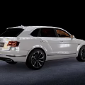 Luxury White Bentley SUV With Brown Interior And Black Wheels 3d model