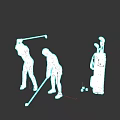 Two People Practicing Golf Swing With Clubs And Balls At Golf Course