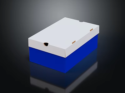 Practical Household Storage Box In White Blue With Lid Hole And Orange Side Tabs 3d model