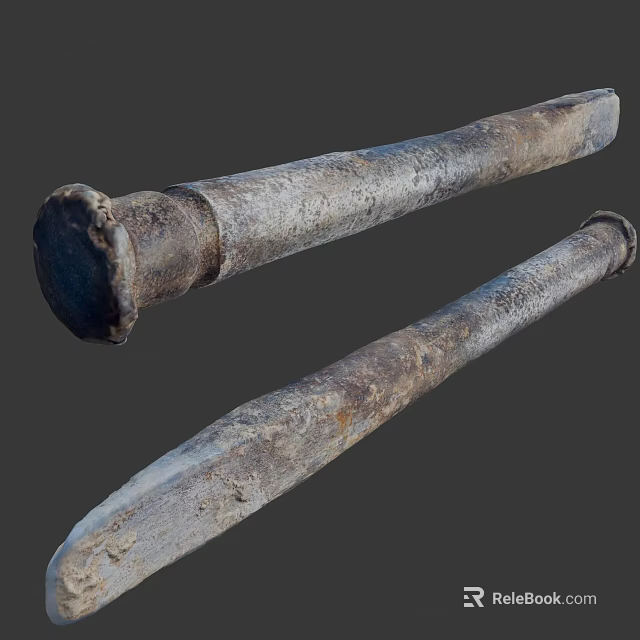 Industrial Equipment Metal Bars Featuring Rusted Surface And Long Cylindrical Structure 3d model 