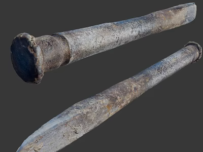 Industrial Equipment Metal Bars Featuring Rusted Surface And Long Cylindrical Structure 3d model