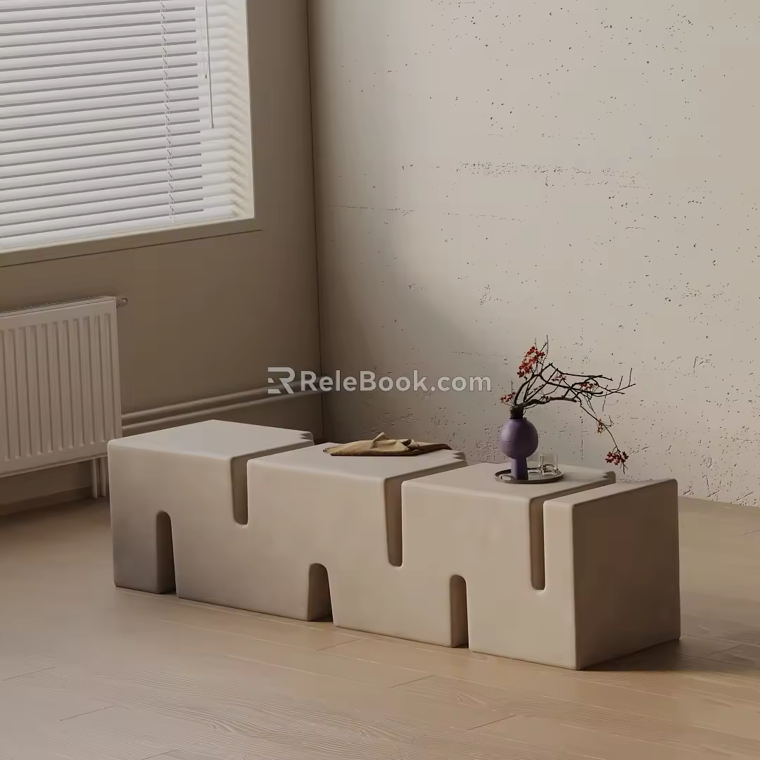 Modern shoe changing stool 3d model