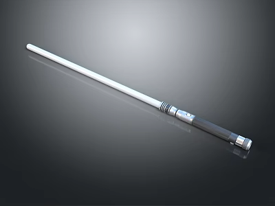 Modern Lightsaber With Sleek Silver Blade Black Handle And Metallic Accents 3d model