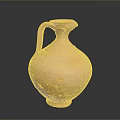 Terracotta Hand Carved Sculpture Vessel With Bird Headed Spout Curved Handle And Holed Surface
