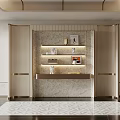 Modern Luxury Bookcase with Marble Countertop LED Strip Lighting Decorative Items Gold Frame Open Design