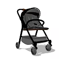 Modern Baby Stroller With Comfortable Seat And Smooth Rolling Wheels 3d model